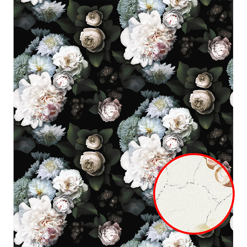 Фреска Ortograf Flora 31306 Фактура кракелюр серебро FK-S Флизелин (2,4*2,7) Разноцветный, Цветы