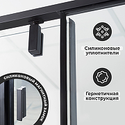Душевая дверь WasserKRAFT Elbe 100 74P12 профиль Черный матовый стекло прозрачное-3
