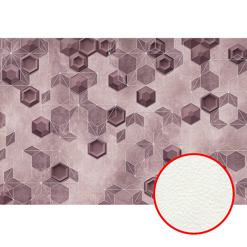 Фреска Ortograf Forma 32611 Фактура флок FLK Флизелин (4*2,7) Розовый/Коричневый, Геометрия/Абстракция