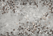 Фреска Ortograf Forma 32634 Фактура бархат FX Флизелин (4*2,7) Серый/Бежевый/Коричневый, Геометрия/Абстракция-1