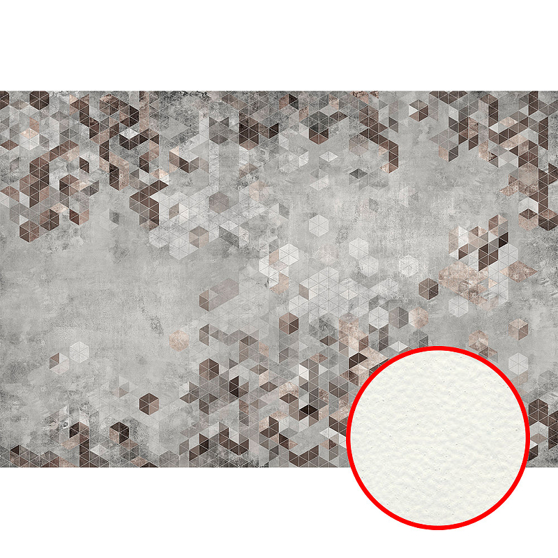 Фреска Ortograf Forma 32634 Фактура флок FLK Флизелин (4*2,7) Серый/Бежевый/Коричневый, Геометрия/Абстракция