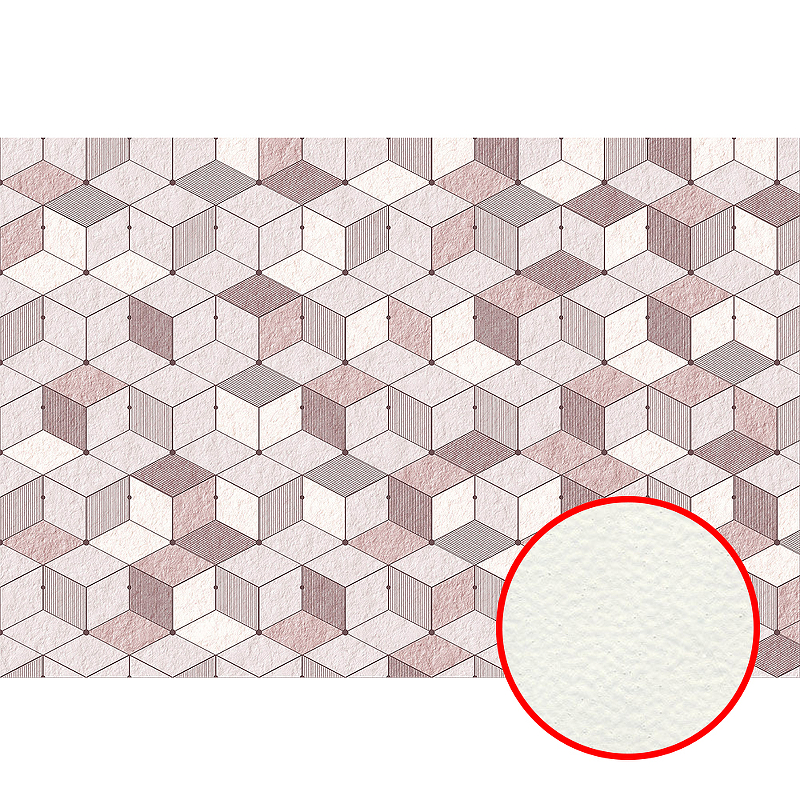 Фреска Ortograf Forma 32614 Фактура флок FLK Флизелин (4*2,7) Розовый/Серый/Бежевый, Геометрия
