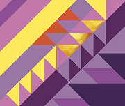 Фреска Ortograf Forma 32683 Фактура флок FLK Флизелин (3,2*2,7) Фиолетовый/Желтый/Красный, Геометрия/Абстракция-1