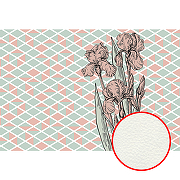 Фреска Ortograf Forma 32684 Фактура флок FLK Флизелин (4*2,7) Бирюзовый/Розовый, Ромб/Цветы
