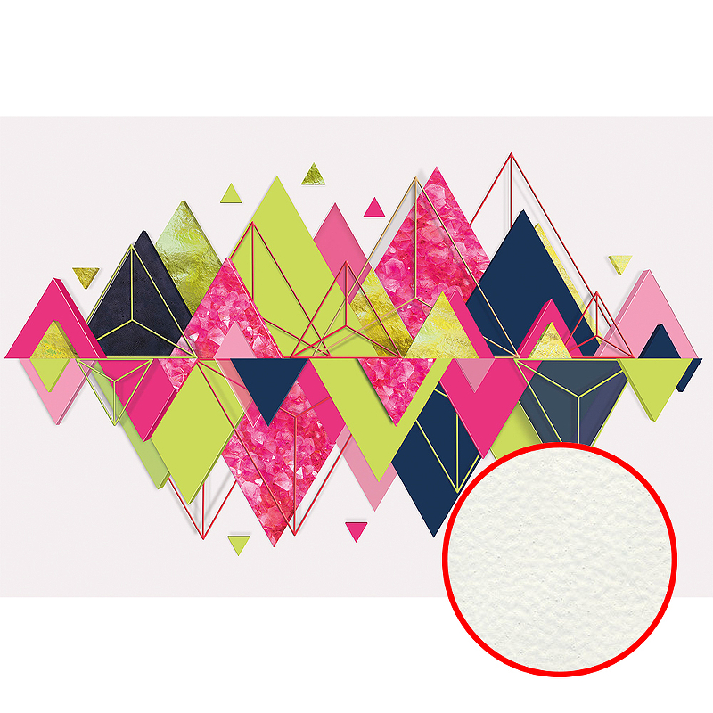 Фреска Ortograf Forma 32672 Фактура флок FLK Флизелин (4*2,7) Белый/Разноцветный, Геометрия/Абстракция