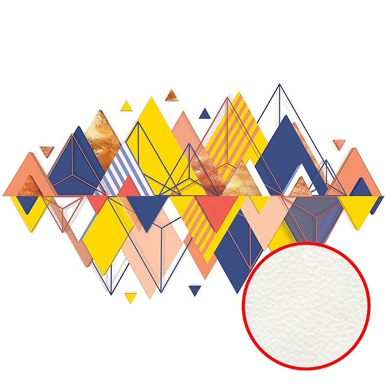 Фреска Ortograf Forma 32673 Фактура флок FLK Флизелин (4*2,7) Белый/Разноцветный, Геометрия/Абстракция