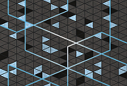Фреска Ortograf Forma 32653 Фактура флок FLK Флизелин (4*2,7) Серый/Голубой, Геометрия-1