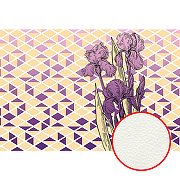 Фреска Ortograf Forma 32686 Фактура флок FLK Флизелин (4*2,7) Бежевый/Фиолетовый, Ромб/Цветы