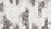 Фреска Ortograf Grafika Natura 31535 Фактура бархат FX Флизелин (4,7*2,7) Бежевый, Геометрия/Цветы-1