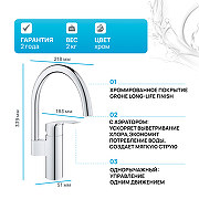 Смеситель для кухни Grohe Eurosmart 33202003 Хром-1