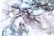Фреска Ortograf Fluid art 34219 Фактура флок FLK Флизелин (4*2,7) Синий/Сиреневый, Абстракция-1