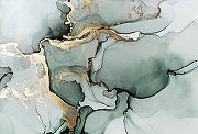 Фреска Ortograf Fluid art 34248 Фактура бархат FX Флизелин (4*2,7) Бирюзовый/Золото, Абстракция-1