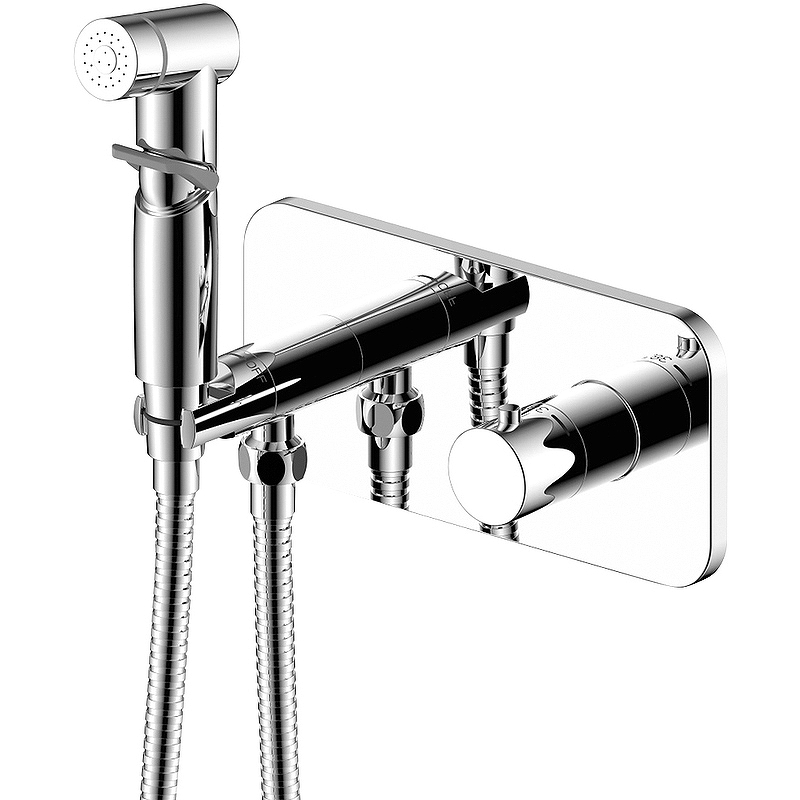 Гигиенический душ со смесителем Rossinka X25-59 с термостатом Хром гигиенический душ со смесителем rossinka x25 55 хром