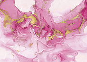 Фреска Ortograf Fluid art 21130 Фактура флок FLK Флизелин (3,8*2,7) Розовый/Золото, Абстракция-1