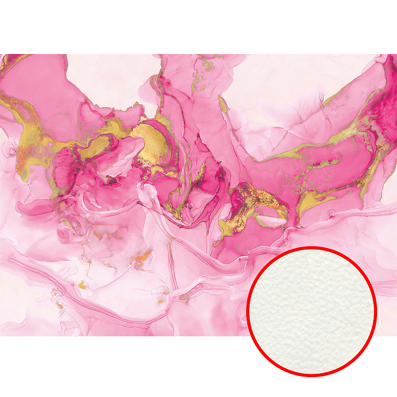 Фреска Ortograf Fluid art 21130 Фактура флок FLK Флизелин (3,8*2,7) Розовый/Золото, Абстракция