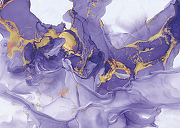 Фреска Ortograf Fluid art 21131 Фактура бархат серебро FX-S Флизелин (3,8*2,7) Фиолетовый/Золото, Абстракция-1