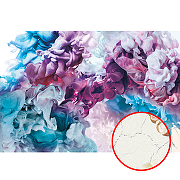 Фреска Ortograf Fluid art 33579 Фактура кракелюр серебро FK-S Флизелин (4*2,7) Фиолетовый/Голубой, Абстракция