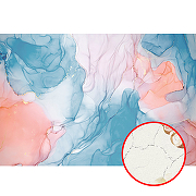 Фреска Ortograf Fluid art 33646 Фактура кракелюр серебро FK-S Флизелин (4*2,7) Голубой/Розовый, Абстракция