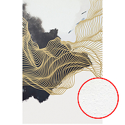 Фреска Ortograf Fluid art 33530 Фактура бархат FX Флизелин (1,6*2,5) Белый/Черный/Золото, Абстракция