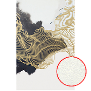 Фреска Ortograf Fluid art 33530 Фактура флок FLK Флизелин (1,6*2,5) Белый/Черный/Золото, Абстракция