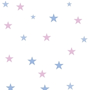 Обои детские Bernardo Bartalucci Milashka 84244-3 Винил на флизелине (1,06*10,05) Белый/Розовый/голубой, Звезды