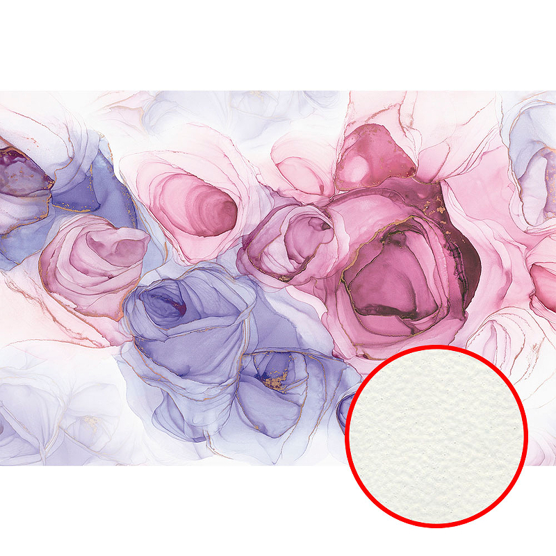 Фреска Ortograf Fluid art 33650 Фактура флок FLK Флизелин (4*2,7) Сиреневый/Розовый, Абстракция