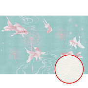 Фреска Ortograf Miracle 33853 Фактура флок FLK Флизелин (4,5*3) Бирюзовый/Розовый, Рыбы