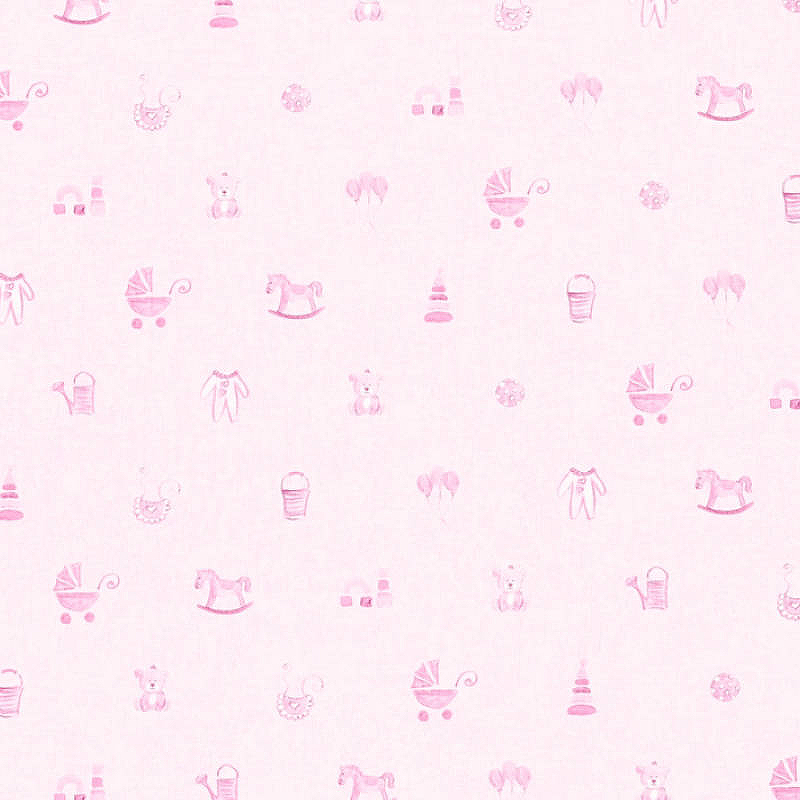 Обои детские AS Creation Little Stars 35854-1 Винил на флизелине (0,53*10,05) Розовый, Животные/Предметы фото