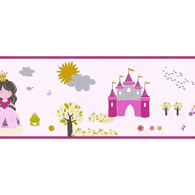цена Бордюр детский AS Creation Little Stars 35853-1 Винил на флизелине (0,17*5) Розовый, Принцессы