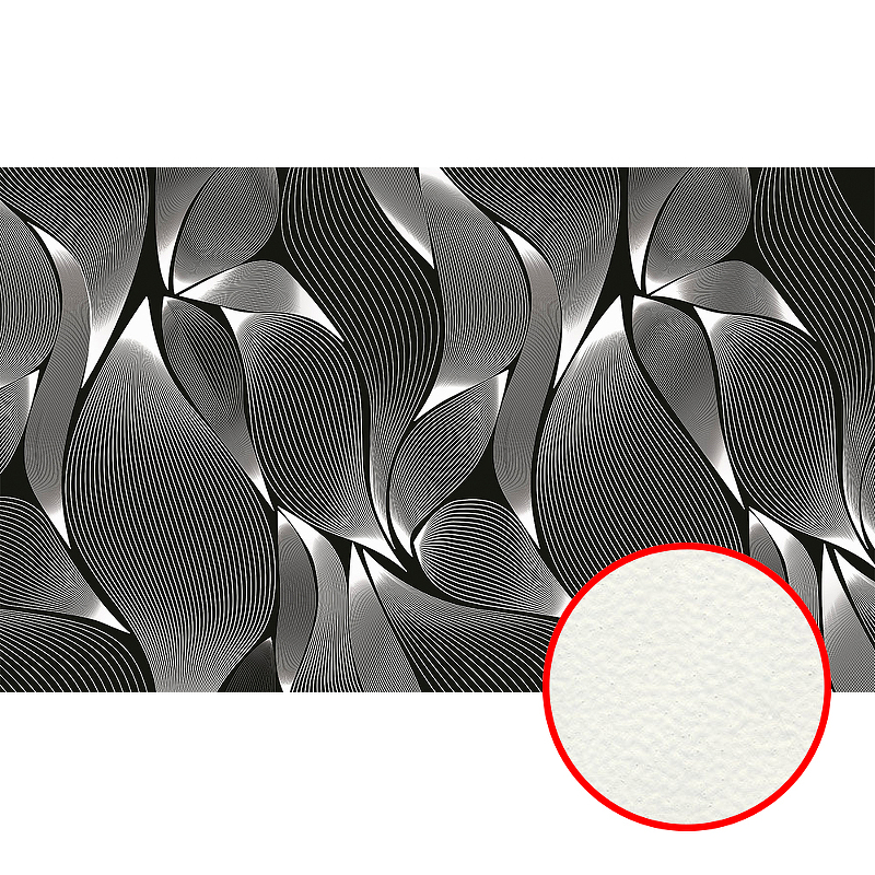 Фреска Ortograf Forma 32691 Фактура флок FLK Флизелин (4,5*2,7) Черный/Серебряный/Белый, Абстракция
