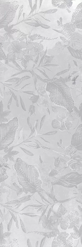 Керамическая плитка Meissen Bosco Verticale цветы серый BVU093 настенная 25х75 см