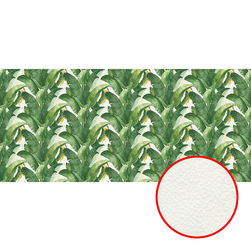 Фреска Ortograf Oasis 32768 Фактура флок FLK Флизелин (6*2,7) Белый/Зеленый, Листья