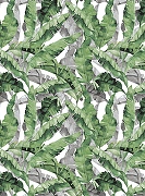 Фреска Ortograf Oasis 32769 Фактура бархат FX Флизелин (2*2,7) Белый/Зеленый/Серый, Листья-1