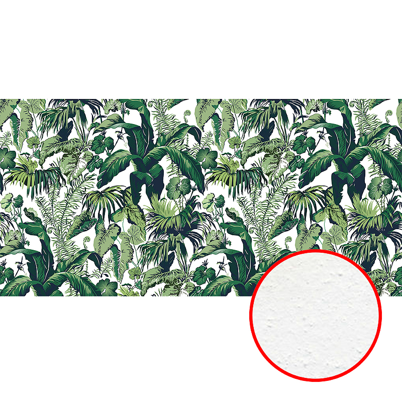 Фреска Ortograf Oasis 32750 Фактура бархат FX Флизелин (5,5*2,7) Белый/Зеленый, Листья