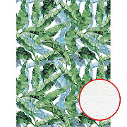 Фреска Ortograf Oasis 32771 Фактура бархат FX Флизелин (2*2,7) Белый/Голубой/Зеленый, Листья