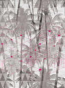 Фреска Ortograf Oasis 32774 Фактура бархат FX Флизелин (2*2,7) Серый/Розовый, Деревья/Геометрия-1
