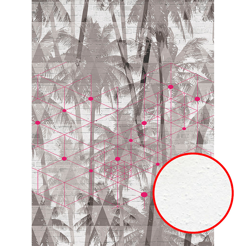 Фреска Ortograf Oasis 32774 Фактура бархат FX Флизелин (2*2,7) Серый/Розовый, Деревья/Геометрия