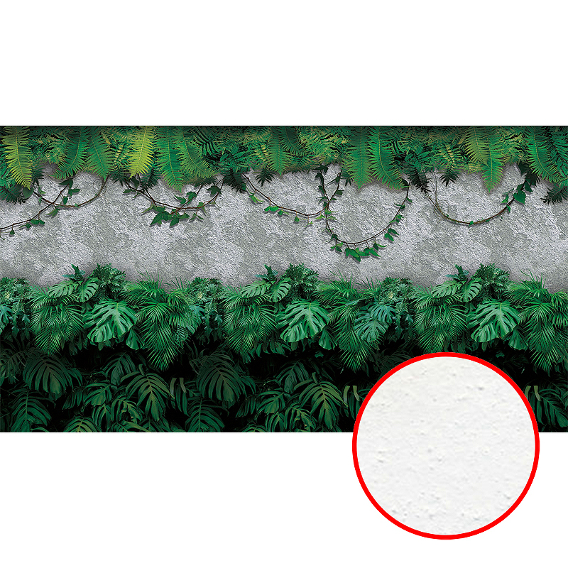 Фреска Ortograf Oasis 32752 Фактура бархат FX Флизелин (5*2,7) Серый/Зеленый, Листья/Штукатурка