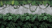Фреска Ortograf Oasis 32752 Фактура флок FLK Флизелин (5*2,7) Серый/Зеленый, Листья/Штукатурка-1