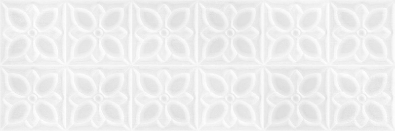 Керамическая плитка Meissen Lissabon рельеф квадраты белый LBU053D настенная 25х75 см