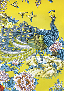 Фреска Ortograf Paradise 32200 Фактура бархат FX Флизелин (1,9*2,7) Желтый/Голубой, Птицы/Цветы-1