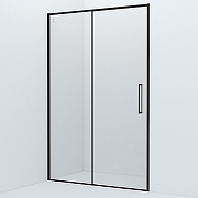 Душевая дверь Iddis Slide 132 SLI6BS3i69 профиль Черный стекло прозрачное-1