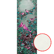 Фреска Ortograf Paradise 32221 Фактура флок FLK Флизелин (1*2,7) Зеленый/Бирюзовый/Розовый, Птицы/Листья