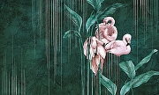 Фреска Ortograf Paradise 32251 Фактура флок FLK Флизелин (4,5*2,7) Зеленый/Розовый, Листья/Птицы-1