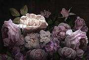Фреска Ortograf Flower Dreams 31630 Фактура бархат FX Флизелин (4*2,7) Черный/Сиреневый, Цветы-1
