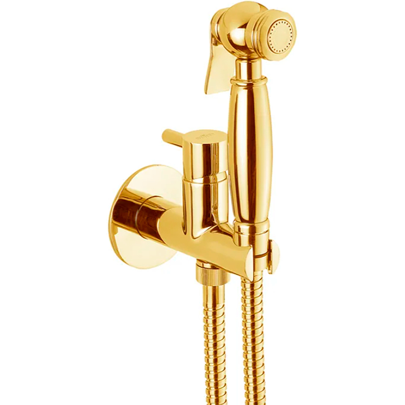Гигиенический душ со смесителем Webert Elio EL870302010 Золото webert elio el870302010 гигиенический душ комплект со смесителем золото