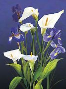 Фреска Ortograf Flower Dreams 31634 Фактура бархат FX Флизелин (2*2,7) Синий/Зеленый/Белый, Цветы-1