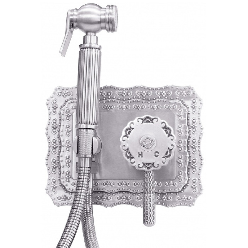 Гигиенический душ со смесителем ZorG Antic A116BD-SL Серебро гигиенический душ со смесителем zorg antic a 122 bd br бронза