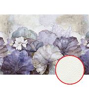 Фреска Ortograf Flower Dreams 31636 Фактура флок FLK Флизелин (4*2,7) Бежевый/Фиолетовый, Цветы