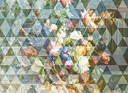 Фреска Ortograf Flower Dreams 31607 Фактура бархат FX Флизелин (3,7*2,7) Разноцветный, Цветы/Геометрия-1